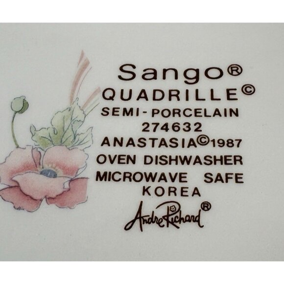 Sango Quadrille ANASTASIA  Andre Richard Floral Oriental Dinner Plates Set of 4 - Picture 10 of 16